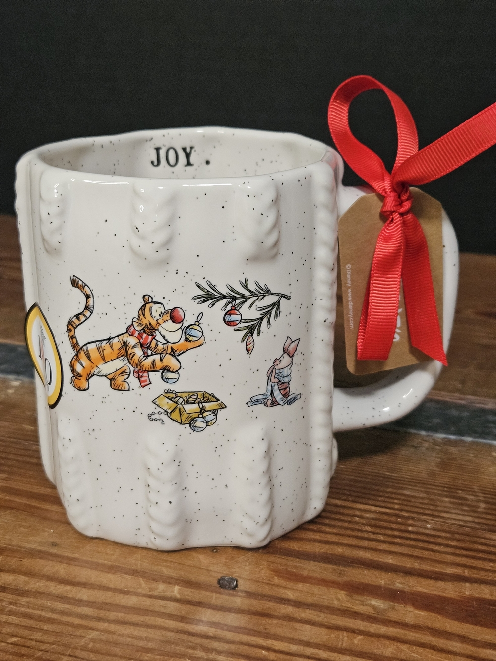 Rae Dunn & Disney Winnie the Pooh Tigger & Piglet White Ceramic Holiday Mug